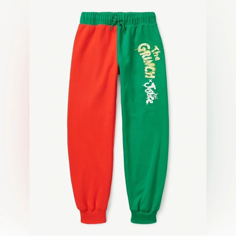 Justice Girls Grinch Colorblocked Joggers